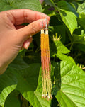 Golden Harvest Beaded Tassel Earrings