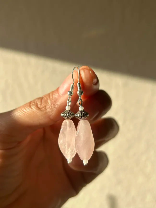 Rose Quartz Drop Earrings