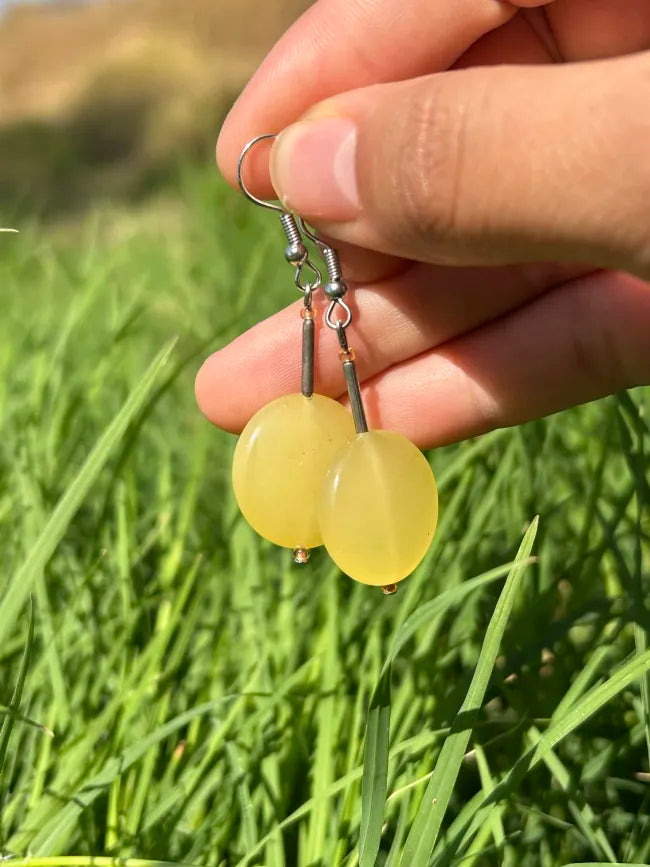 Lemon Drop Frosted Bead Earrings