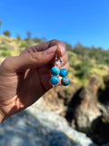Turquoise Apatite Double Bead Drop Earrings